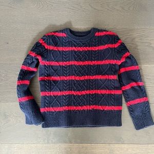 Gap red/blue boys cable knit sweater sz 8/10 EUC